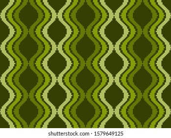 Abstract seamless pattern with geometric elements - circles, stripes, wavy lines. Drawings from points