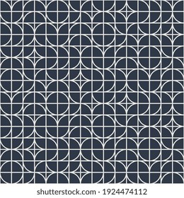Abstract seamless pattern with geometric elements in black and white colors. Vintage vector illustration easy to edit and customize. Eps10