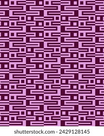 Abstract seamless pattern with geometric elements and with double symmetry 