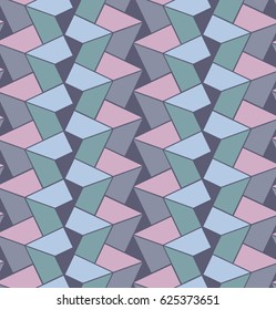 Abstract seamless pattern with geometric elements - quadrilateral, trapeze, mosaic 