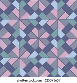 Abstract seamless pattern with geometric elements - quadrilateral, trapeze, mosaic, 