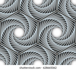 Abstract seamless pattern with geometric elements - hexagon