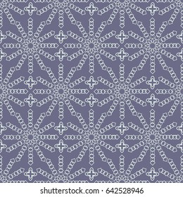 Abstract seamless pattern with geometric elements and flowers motifs 