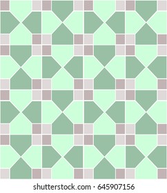 Abstract seamless pattern with geometric elements - irregular pentagon, square 