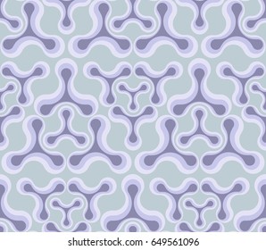 Abstract seamless pattern with geometric elements - circles, wavy lines