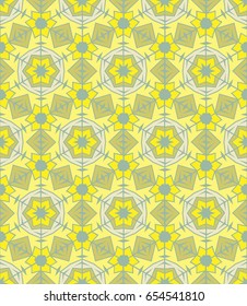 Abstract seamless pattern with geometric elements and elements of kaleidoscope