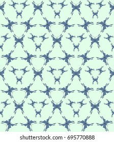 Abstract seamless pattern with geometric elements and butterflies