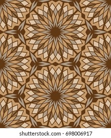 Abstract seamless pattern with geometric elements and elements of kaleidoscope