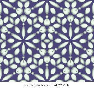 Abstract seamless pattern with geometric elements and floral motive