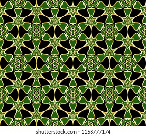 Abstract seamless pattern with abstract geometric floral style. Repeating sample figure and line. For modern interiors design, wallpaper, textile industry.