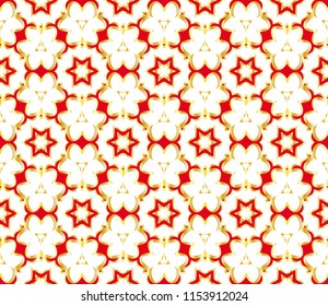 Abstract seamless pattern with abstract geometric floral style. Repeating sample figure and line. For modern interiors design, wallpaper, textile industry.