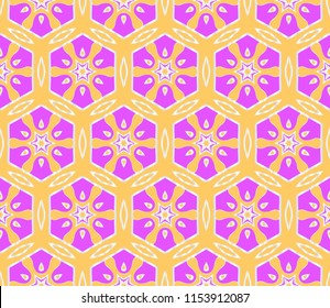 Abstract seamless pattern with abstract geometric floral style. Repeating sample figure and line. For modern interiors design, wallpaper, textile industry.