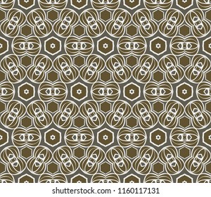 Abstract seamless pattern with abstract geometric floral style. Repeating sample figure and line. For modern interiors design, wallpaper, textile industry.