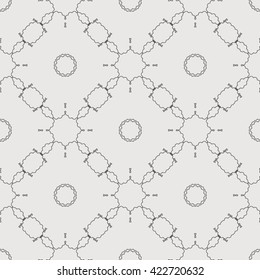 Abstract seamless pattern with geometric floral ornaments. Seamless background.