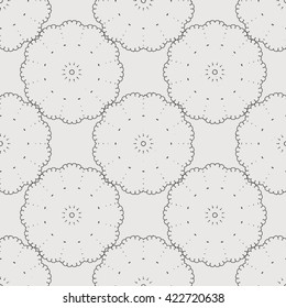 Abstract seamless pattern with geometric floral ornaments. Seamless background.