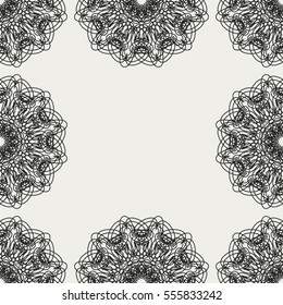 Abstract seamless pattern with geometric floral ornaments. Seamless background.