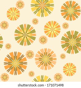 Abstract seamless pattern with geometric flowers