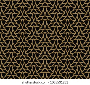 Abstract seamless pattern. Geometric line gold ornament. Ornamental stylish background.