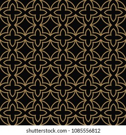 Abstract seamless pattern. Geometric line gold ornament. Ornamental stylish background.