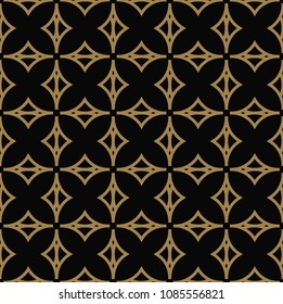 Abstract seamless pattern. Geometric line gold ornament. Ornamental stylish background.