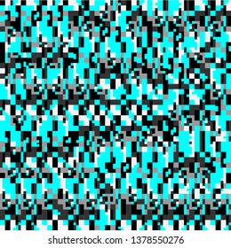 Abstract seamless pattern. Geometric pattern, multicolored neon squares. Interference, noise, glitch