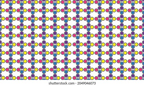 Abstract seamless pattern with geometric neon brush track on white background. Colorful splashes lines repeat print.