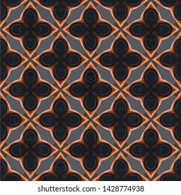 Abstract seamless pattern in geometric ornamental style. Modern stylish abstract texture