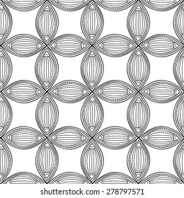 Abstract seamless pattern. Geometric ornamental floral background.