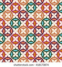 Abstract seamless pattern with geometric ornaments, wrapping paper.