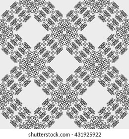 Abstract seamless pattern with geometric ornaments. Seamless background.