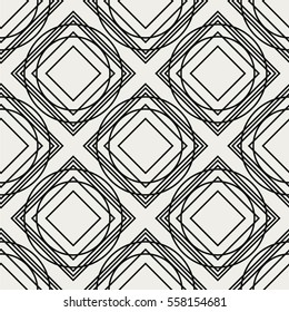 Abstract seamless pattern with geometric  ornaments. Seamless background.