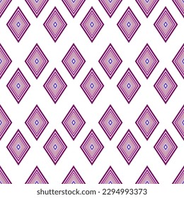 Abstract seamless pattern with geometric rhombuses of purple shades on a white background