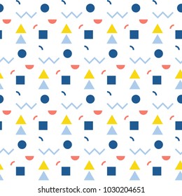 Abstract seamless pattern. Geometric shapes for design card, cafe menu, wallpaper, gift album, holiday wrapping paper, baby nappy, bag print, t shirt, workshop advertising etc.