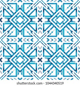 Abstract seamless pattern of geometric shapes.