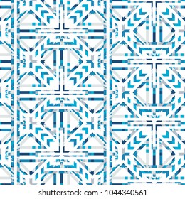 Abstract seamless pattern of geometric shapes.