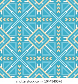 Abstract seamless pattern of geometric shapes.