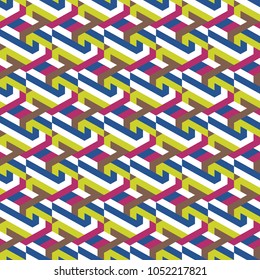 Abstract seamless pattern of geometric shapes.