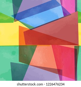 Abstract seamless pattern with geometric shapes made in watercolor .