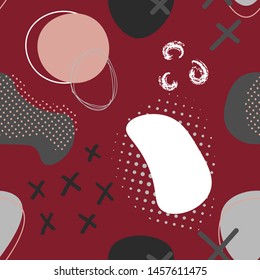 Abstract seamless pattern. Geometric shapes and elements. Colorful trendy seamless pattern