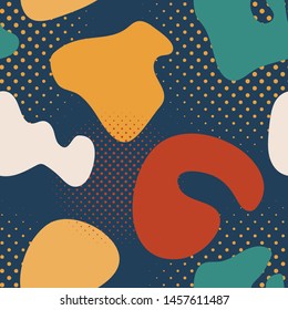 Abstract seamless pattern. Geometric shapes and elements. Colorful trendy seamless pattern