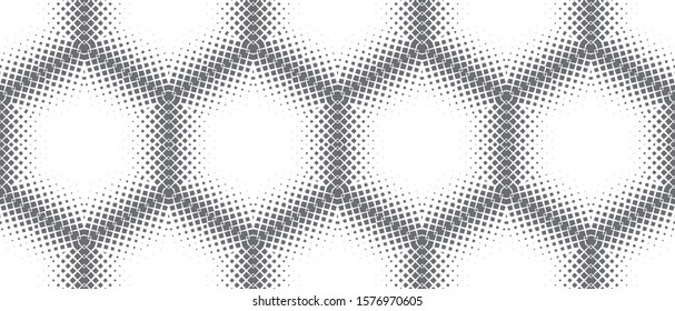 Abstract seamless pattern of geometric shapes. Stars in a hexagonal grid. Optical illusion of the volume of space. Pattern for design textile and packaging. Stock vector illustration.
