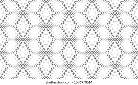 Abstract seamless pattern of geometric shapes. Stars in a hexagonal grid. Optical illusion of the volume of space. Pattern for design textile and packaging. Stock vector illustration.