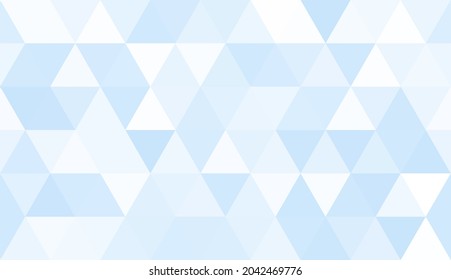 Abstract seamless pattern of geometric shapes. Mosaic background of big triangles. Evenly spaced triangles in different shades of blue. Vector illustration