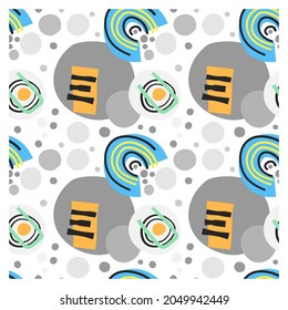 Abstract seamless pattern of geometric shapes. 
