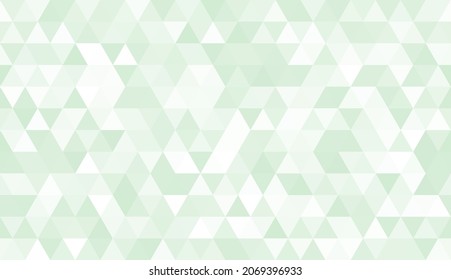 Abstract seamless pattern of geometric shapes. Mosaic background of  triangles. Evenly spaced triangles in different shades of green. Vector illustration