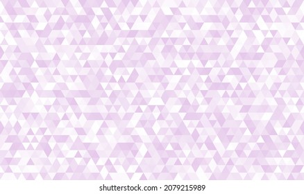 Abstract seamless pattern of geometric shapes. Mosaic background of small triangles. Evenly spaced triangles in different shades of purple. Vector illustration