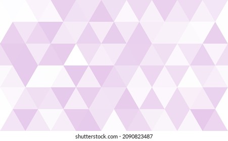 Abstract seamless pattern of geometric shapes. Mosaic background of big triangles. Evenly spaced triangles in different shades of purple. Vector illustration