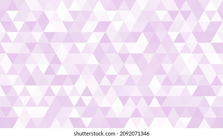 Abstract seamless pattern of geometric shapes. Mosaic background of  triangles. Evenly spaced triangles in different shades of purple. Vector illustration