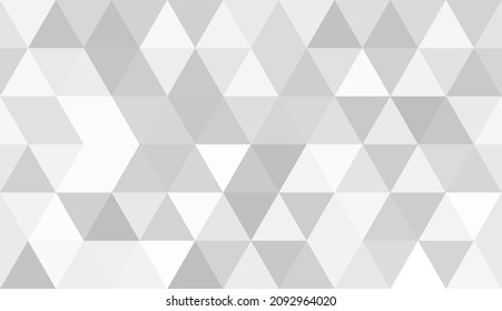 Abstract seamless pattern of geometric shapes. Mosaic background of big triangles. Evenly spaced triangles in different shades of black. Vector illustration