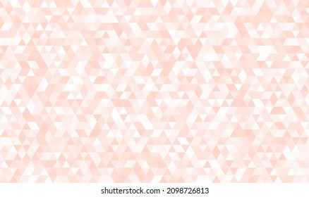 Abstract seamless pattern of geometric shapes. Mosaic background of small triangles. Evenly spaced triangles in different shades of deep orange. Vector illustration